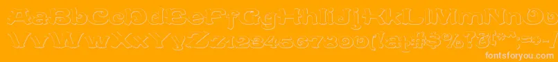 CaracteredoubletBeveled Font – Pink Fonts on Orange Background
