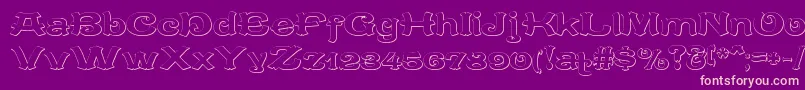 CaracteredoubletBeveled Font – Pink Fonts on Purple Background