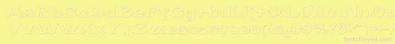 CaracteredoubletBeveled Font – Pink Fonts on Yellow Background