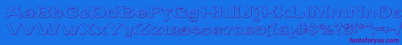 CaracteredoubletBeveled Font – Purple Fonts on Blue Background