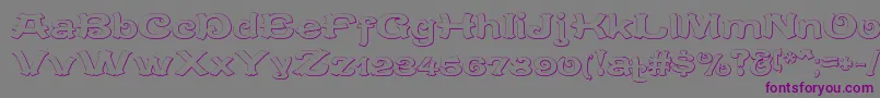 CaracteredoubletBeveled Font – Purple Fonts on Gray Background