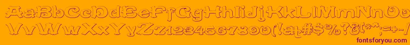 CaracteredoubletBeveled-Schriftart – Violette Schriften auf orangefarbenem Hintergrund
