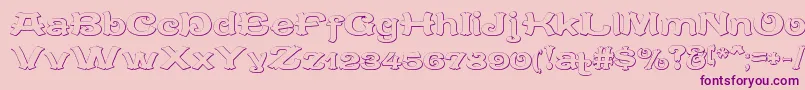 CaracteredoubletBeveled Font – Purple Fonts on Pink Background