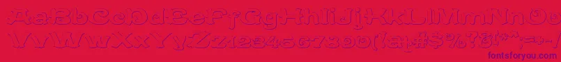 CaracteredoubletBeveled Font – Purple Fonts on Red Background