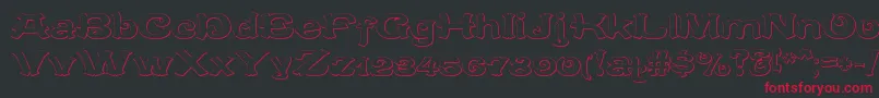 CaracteredoubletBeveled Font – Red Fonts on Black Background