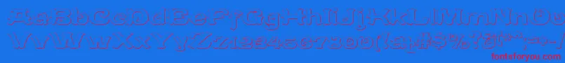 フォントCaracteredoubletBeveled – 赤い文字の青い背景