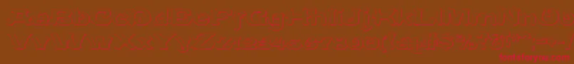 フォントCaracteredoubletBeveled – 赤い文字が茶色の背景にあります。