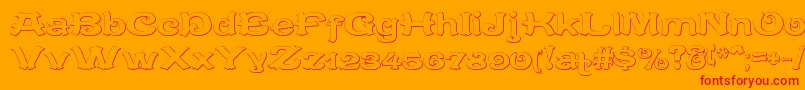 CaracteredoubletBeveled Font – Red Fonts on Orange Background
