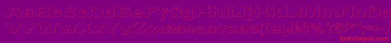 CaracteredoubletBeveled Font – Red Fonts on Purple Background