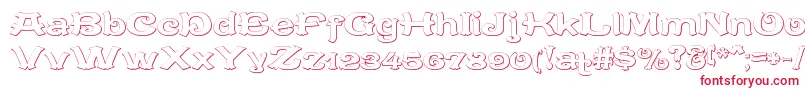 CaracteredoubletBeveled Font – Red Fonts on White Background