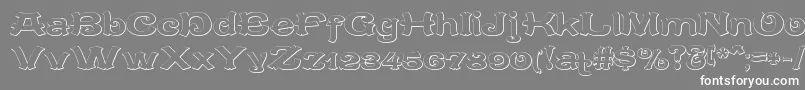 フォントCaracteredoubletBeveled – 灰色の背景に白い文字