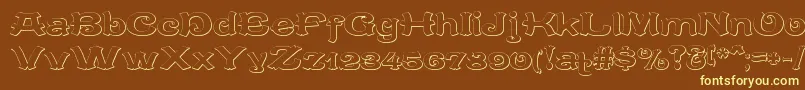 More about CaracteredoubletBeveled Font CaracteredoubletBeveled Font – Yellow Fonts on Brown Background
