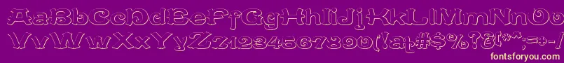 Шрифт CaracteredoubletBeveled – жёлтые шрифты на фиолетовом фоне