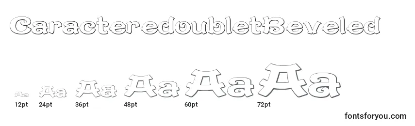 sizes of caracteredoubletbeveled font, caracteredoubletbeveled sizes