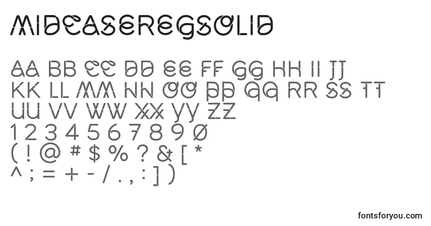 A fonte MidcaseRegsolid – alfabeto, números, caracteres especiais