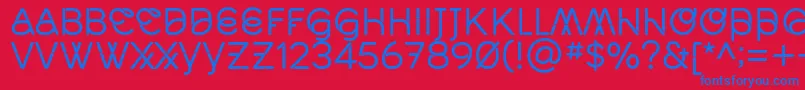 MidcaseRegsolid Font – Blue Fonts on Red Background