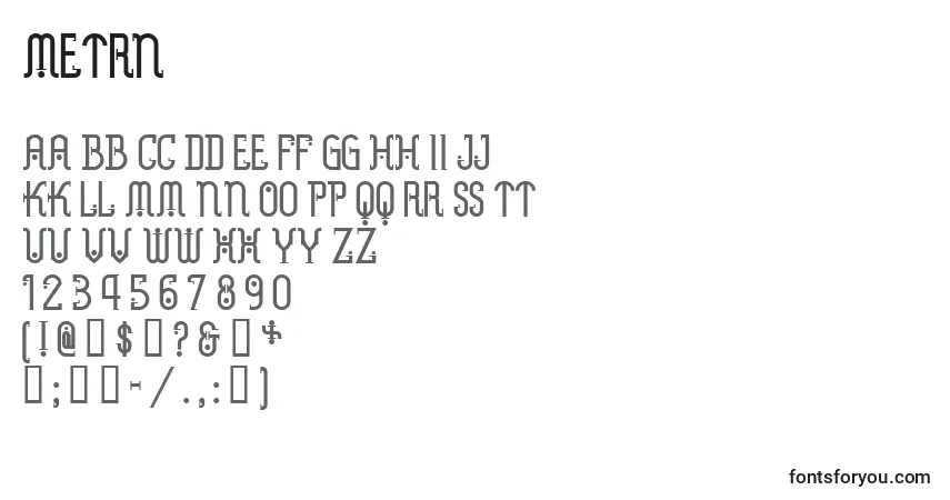 Metrn-fontti – aakkoset, numerot, erikoismerkit
