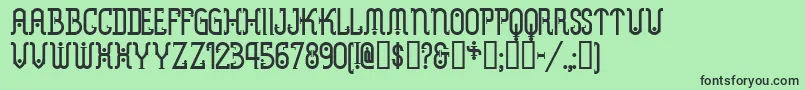フォントMetrn – 緑の背景に黒い文字