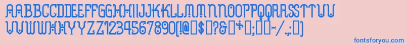 Metrn-Schriftart – Blaue Schriften auf rosa Hintergrund