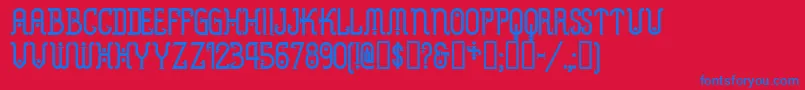 Metrn Font – Blue Fonts on Red Background