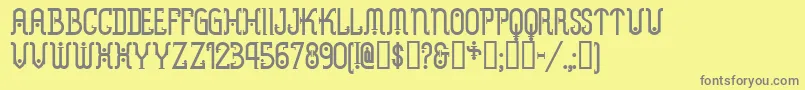 フォントMetrn – 黄色の背景に灰色の文字