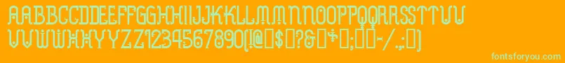 Metrn Font – Green Fonts on Orange Background