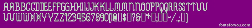 フォントMetrn – 紫の背景に緑のフォント