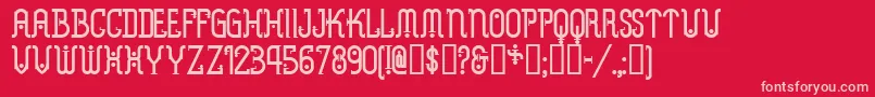 Metrn-fontti – vaaleanpunaiset fontit punaisella taustalla