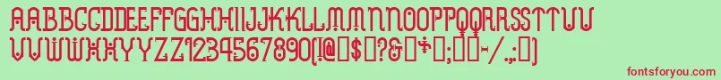 Metrn-fontti – punaiset fontit vihreällä taustalla