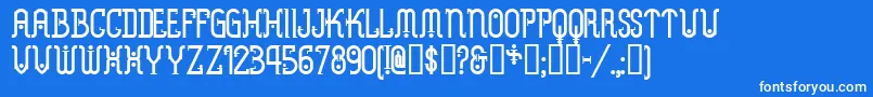 フォントMetrn – 青い背景に白い文字