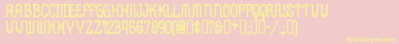 Metrn Font – Yellow Fonts on Pink Background