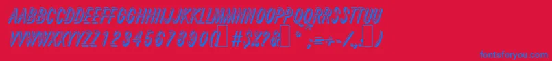 R690DecoRegular Font – Blue Fonts on Red Background
