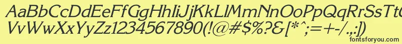 KorinnaSuItalic Font – Black Fonts on Yellow Background