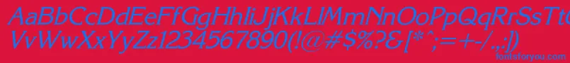 Шрифт KorinnaSuItalic – синие шрифты на красном фоне
