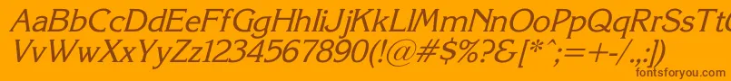 fuente KorinnaSuItalic – Fuentes Marrones Sobre Fondo Naranja