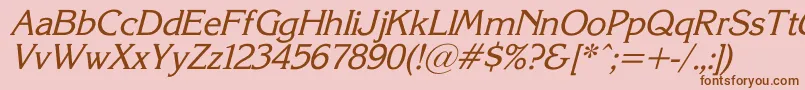 KorinnaSuItalic Font – Brown Fonts on Pink Background