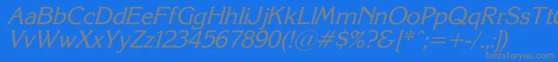 KorinnaSuItalic Font – Gray Fonts on Blue Background