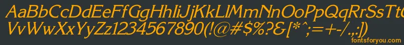 KorinnaSuItalic Font – Orange Fonts on Black Background