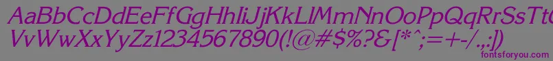 KorinnaSuItalic Font – Purple Fonts on Gray Background