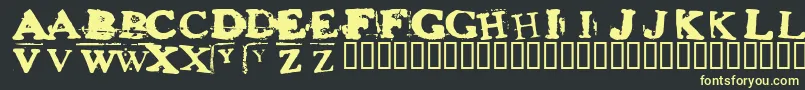 Heroinsheik-Schriftart – Gelbe Schriften auf schwarzem Hintergrund