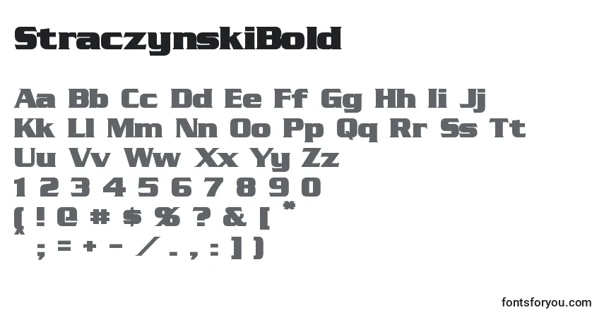 Шрифт StraczynskiBold – алфавит, цифры, специальные символы
