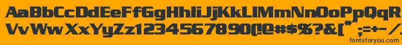 Czcionka StraczynskiBold – czarne czcionki na pomarańczowym tle