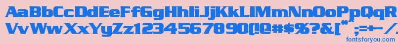 Fonte StraczynskiBold – fontes azuis em um fundo rosa