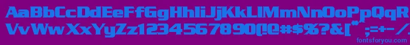 StraczynskiBold-Schriftart – Blaue Schriften auf violettem Hintergrund