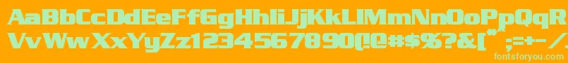 StraczynskiBold-fontti – vihreät fontit oranssilla taustalla