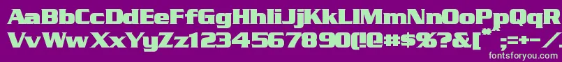 フォントStraczynskiBold – 紫の背景に緑のフォント