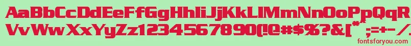 StraczynskiBold-Schriftart – Rote Schriften auf grünem Hintergrund