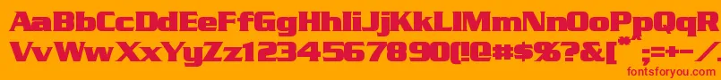StraczynskiBold Font – Red Fonts on Orange Background