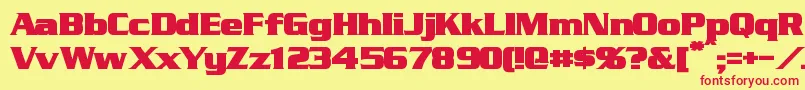 StraczynskiBold Font – Red Fonts on Yellow Background