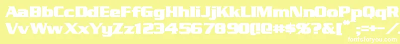 StraczynskiBold-fontti – valkoiset fontit keltaisella taustalla